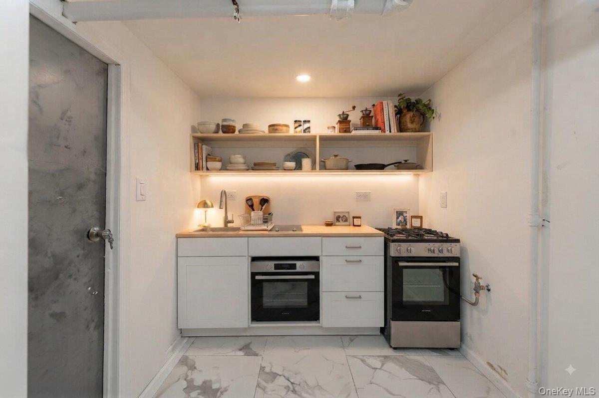 virtually staged basement kitchenet