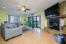 Fireplace in Living room with a fantastic deck with direct ocean views
