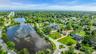 Aerial south view of property's location with view of The Cascade Lakes and the Great South Bay