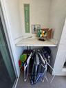 Balcony storage for beach chairs and more.