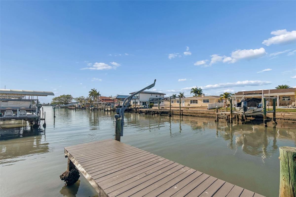 View from the end of the canal to the opening of the main intracoastal. Right (north) at the intracoastal takes you straight to Clearwater Beach! Abou