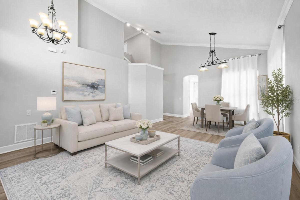 Virtually Staged Living/Dining Room Combo