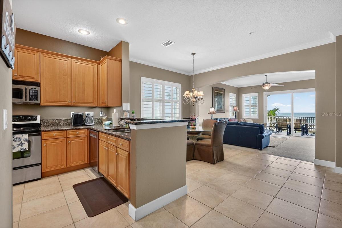 Kitchen and Dining with an Ocean View