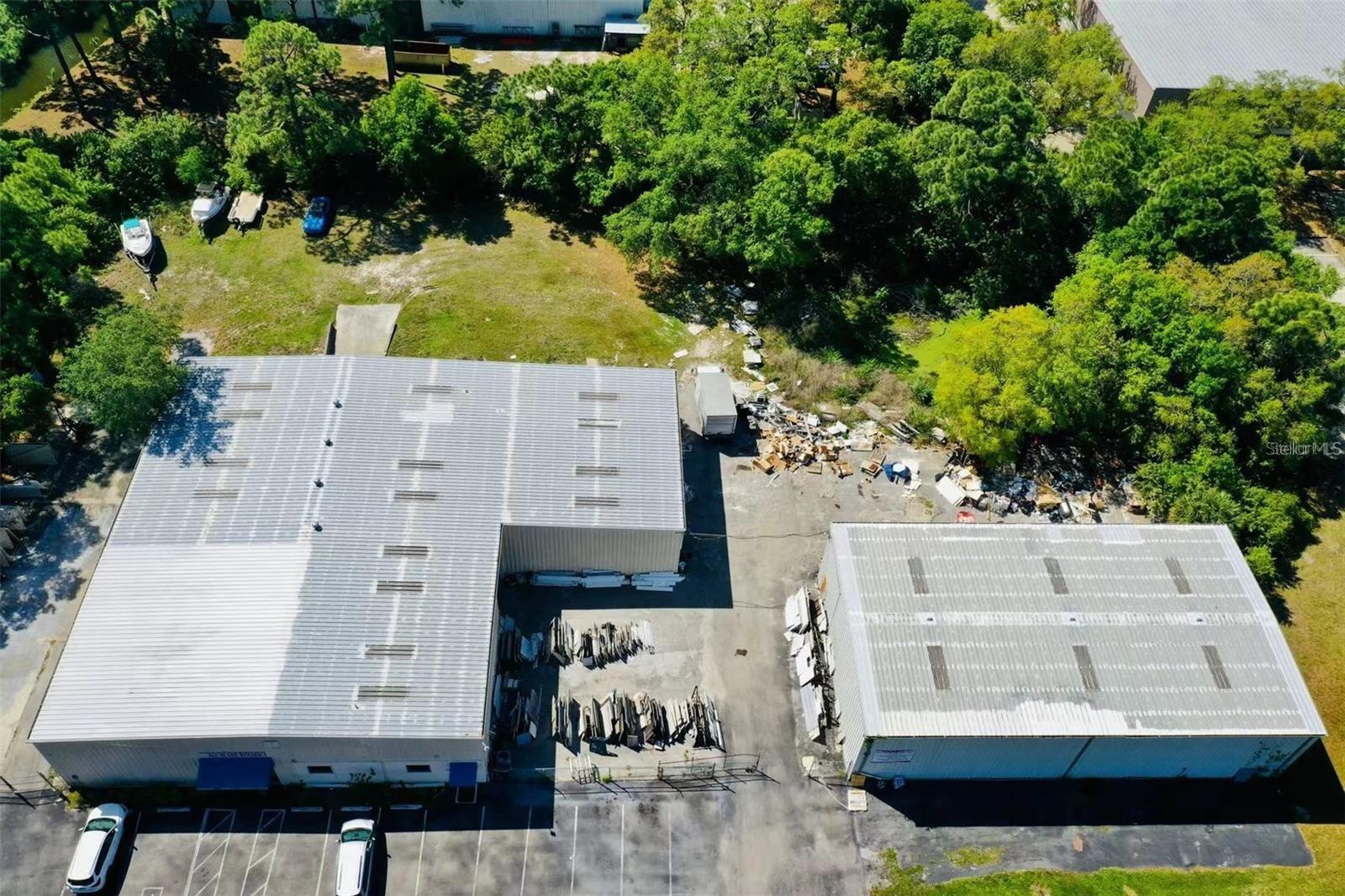 The space for rent is the most part of the larger building on the left. there are two front doors for easy split uses.