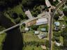 Aerial overview of property's location featuring property parcel outlined