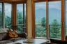 Entryway with a mountain view