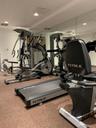 Workout area with recessed lighting