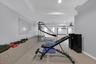Exercise room with carpet floors, recessed lighting, and baseboards