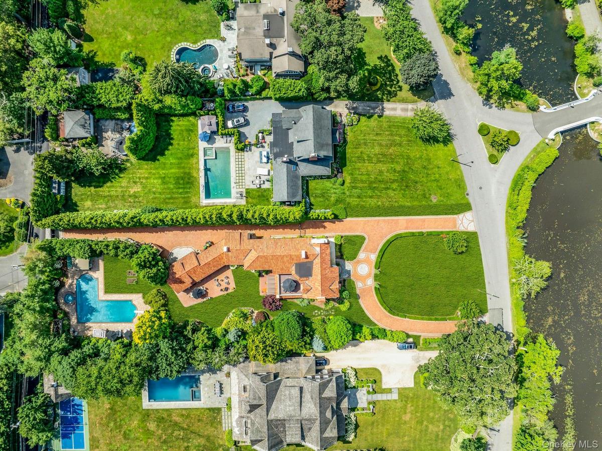 North facing aerial view  showing front to back of property