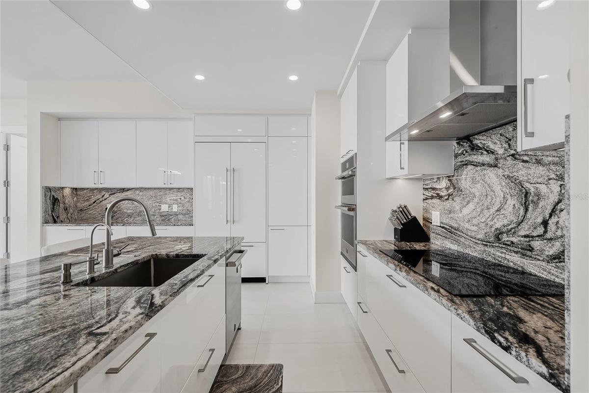 Granite countertops in kitchen