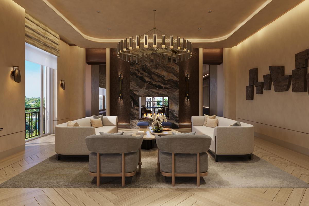 Amenity: Sunset Lounge/Library Rendering