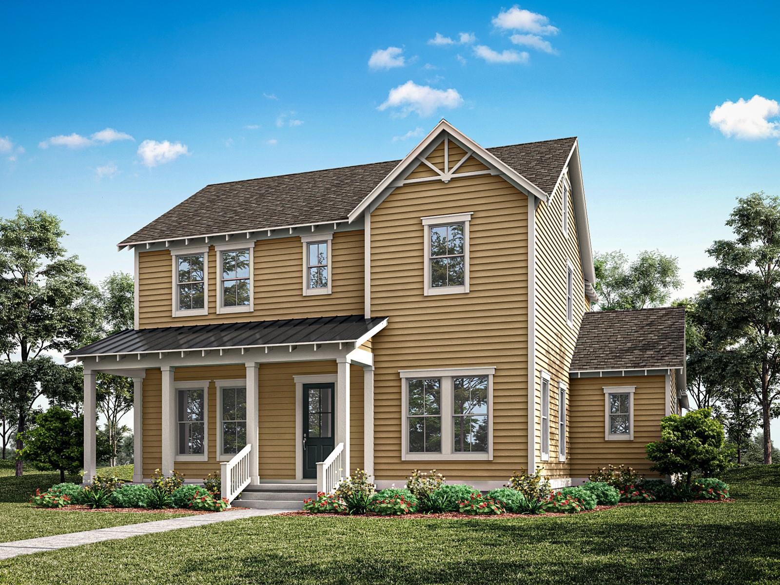 Island Village - Marathon Floorplan - Folk Victorian Elevation - Architect's Rendering