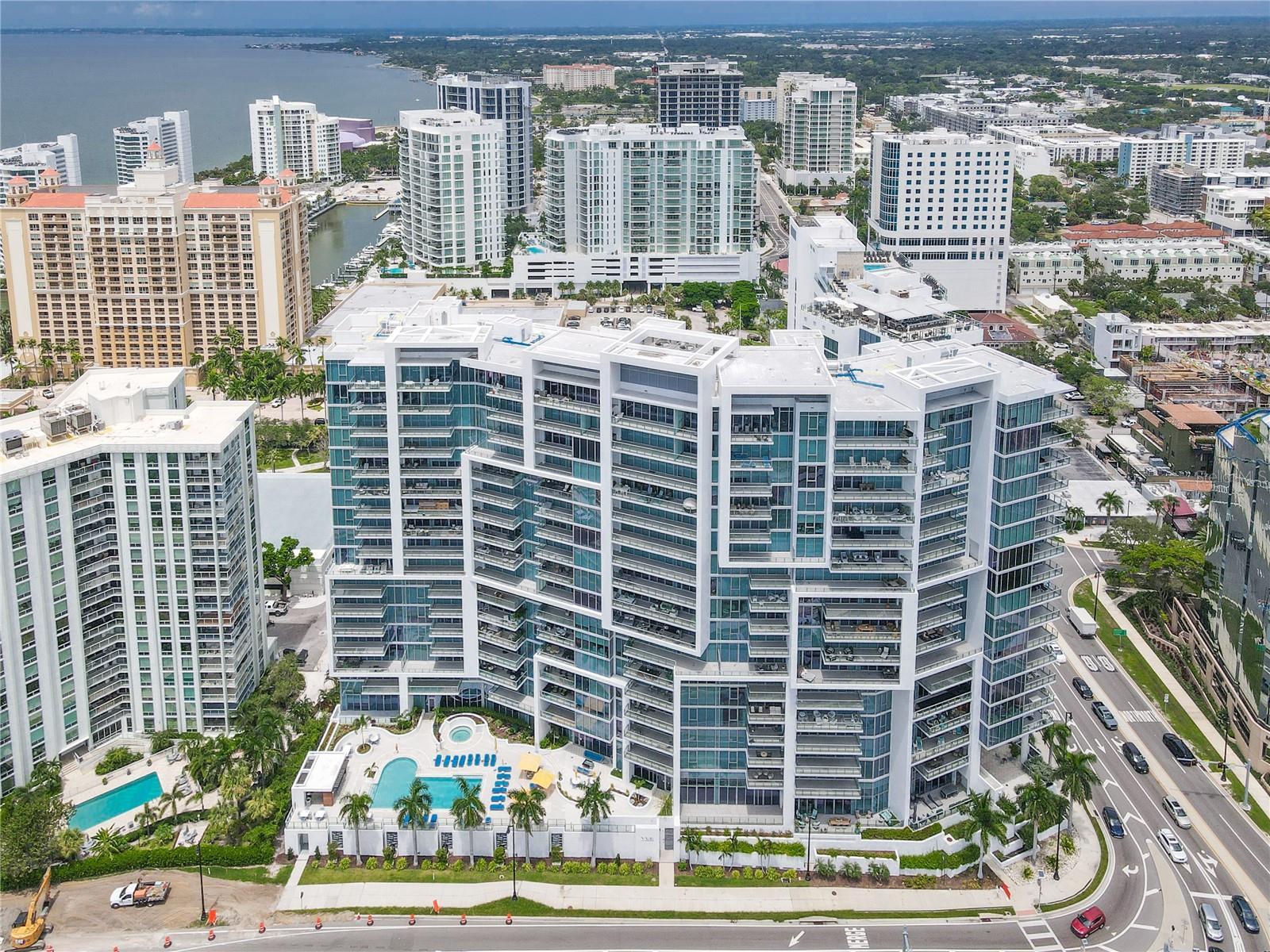 Aerial view of The Vue