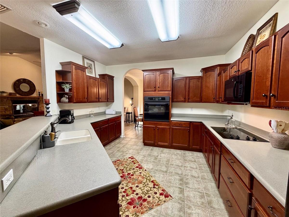 Lots of countertop workspace and cabinets for storage