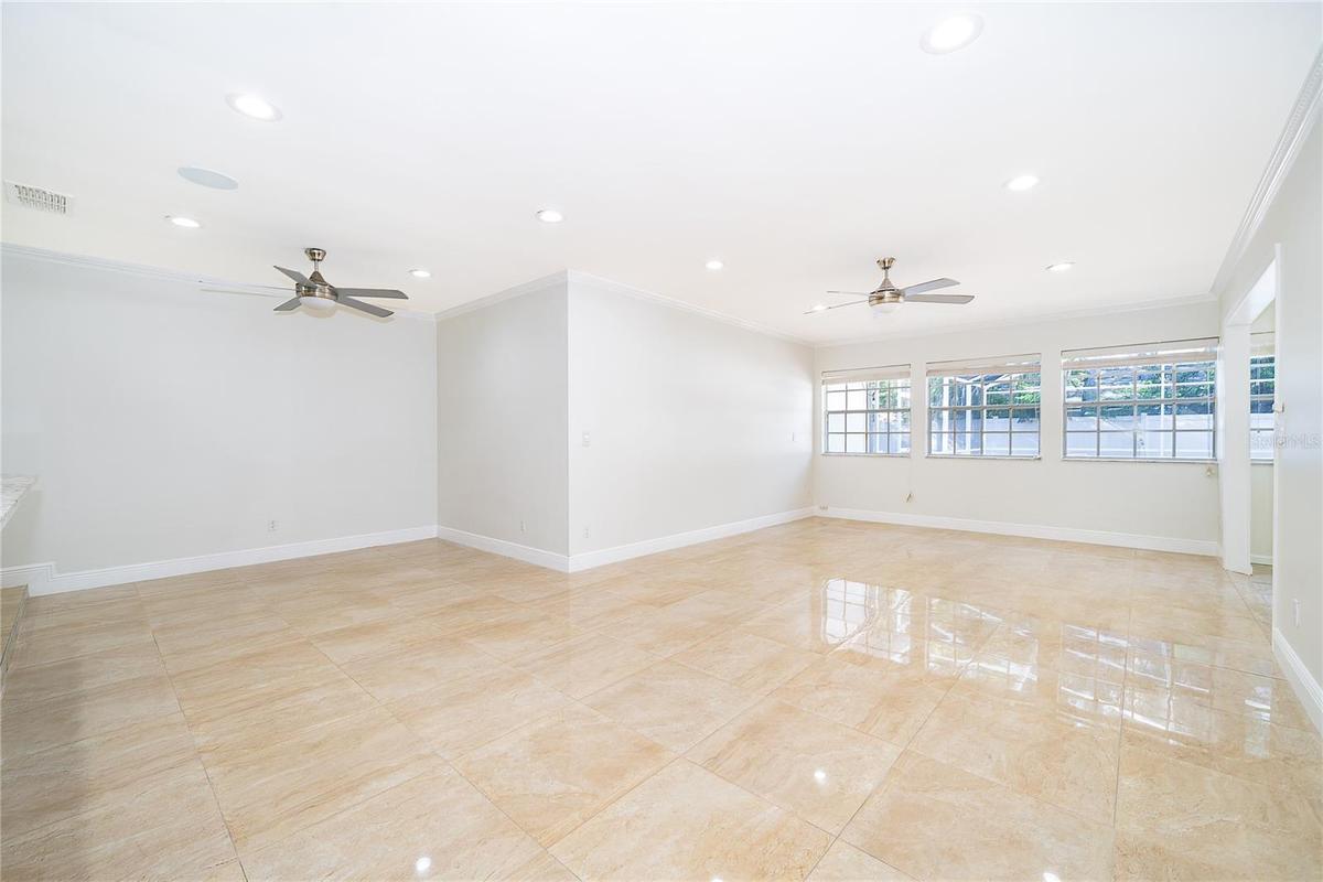 Open Dining Room and Living Room Area