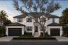 Front Rendering of House. Actual oak tree in front of house.