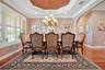 Formal Dining Room: Tray Ceiling, Chair Railing, Brazilian Cherry Wood, Recessed Lighting