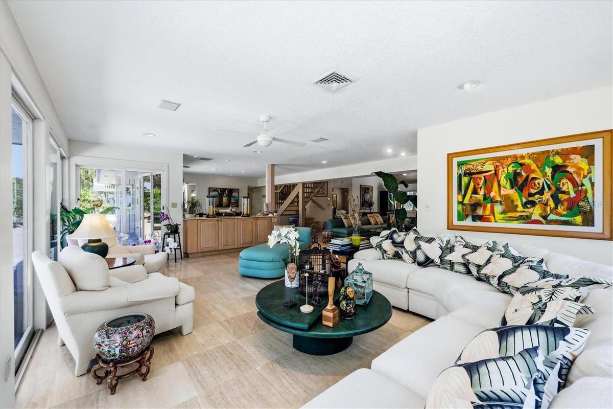 Spacious living-family room is perfect for entertaining