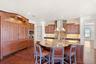 kitchen island, notice cabinet front refrig/freezer