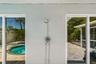 Outdoor shower by the pool