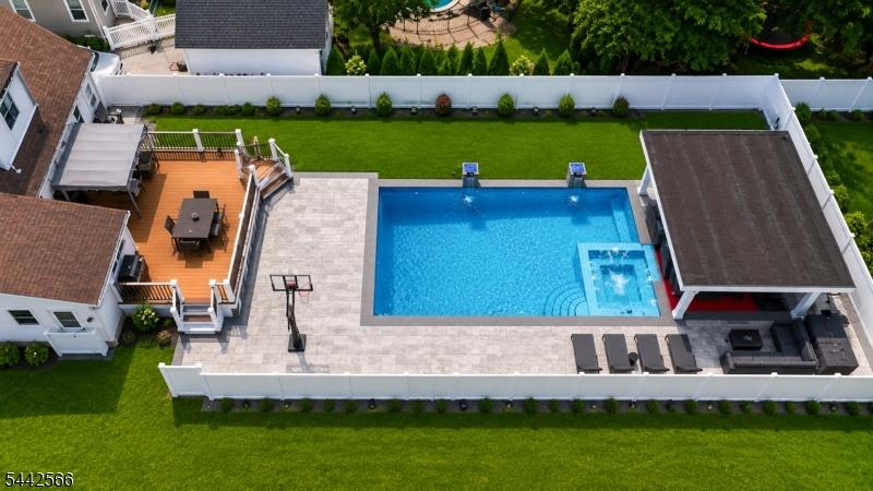 Backyard with deck and pool