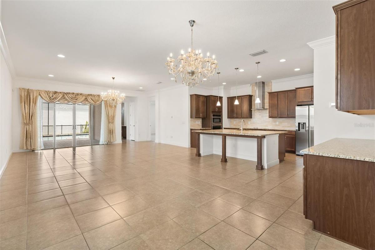 Open-Concept Living Room, Dining Room & Kitchen