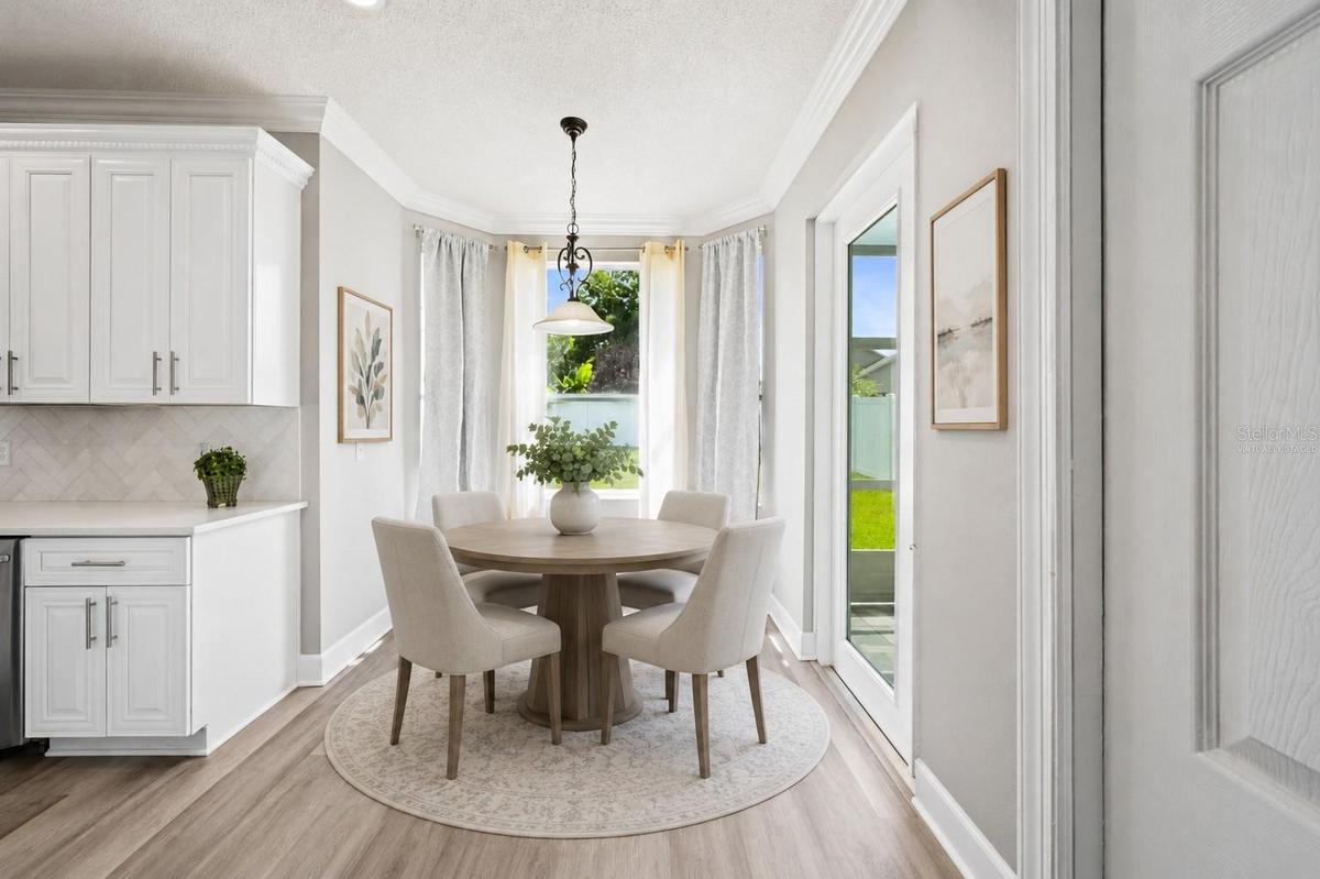 Virtually Staged Breakfast Nook in Kitchen
