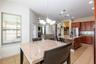 View from dining area into great room.