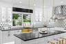 CUSTOM ORIGINAL DESIGN with marble backsplash and gold accents
