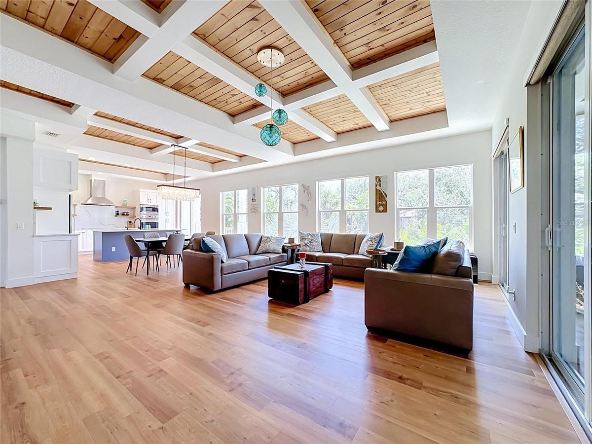 Family style living with open plan to dining and kitchen