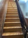 Stairway with wood walls