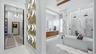 This primary suite has dual counters, luxurious soaking tub, walk-in 2-person shower with dual fixtures