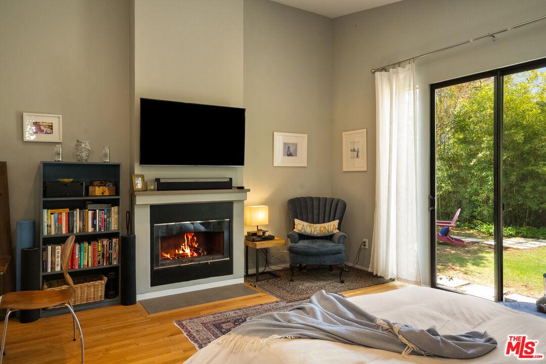 Fireplace flames are digital
