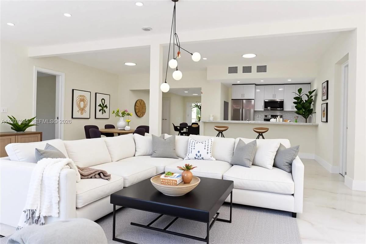 Living Room/ Dining Virtually Staged