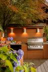 View of patio with an outdoor kitchen and area for grilling