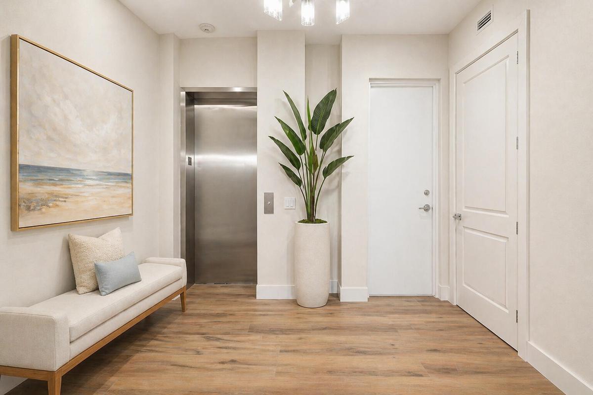 Virtually Staged Private Elevator Entrance