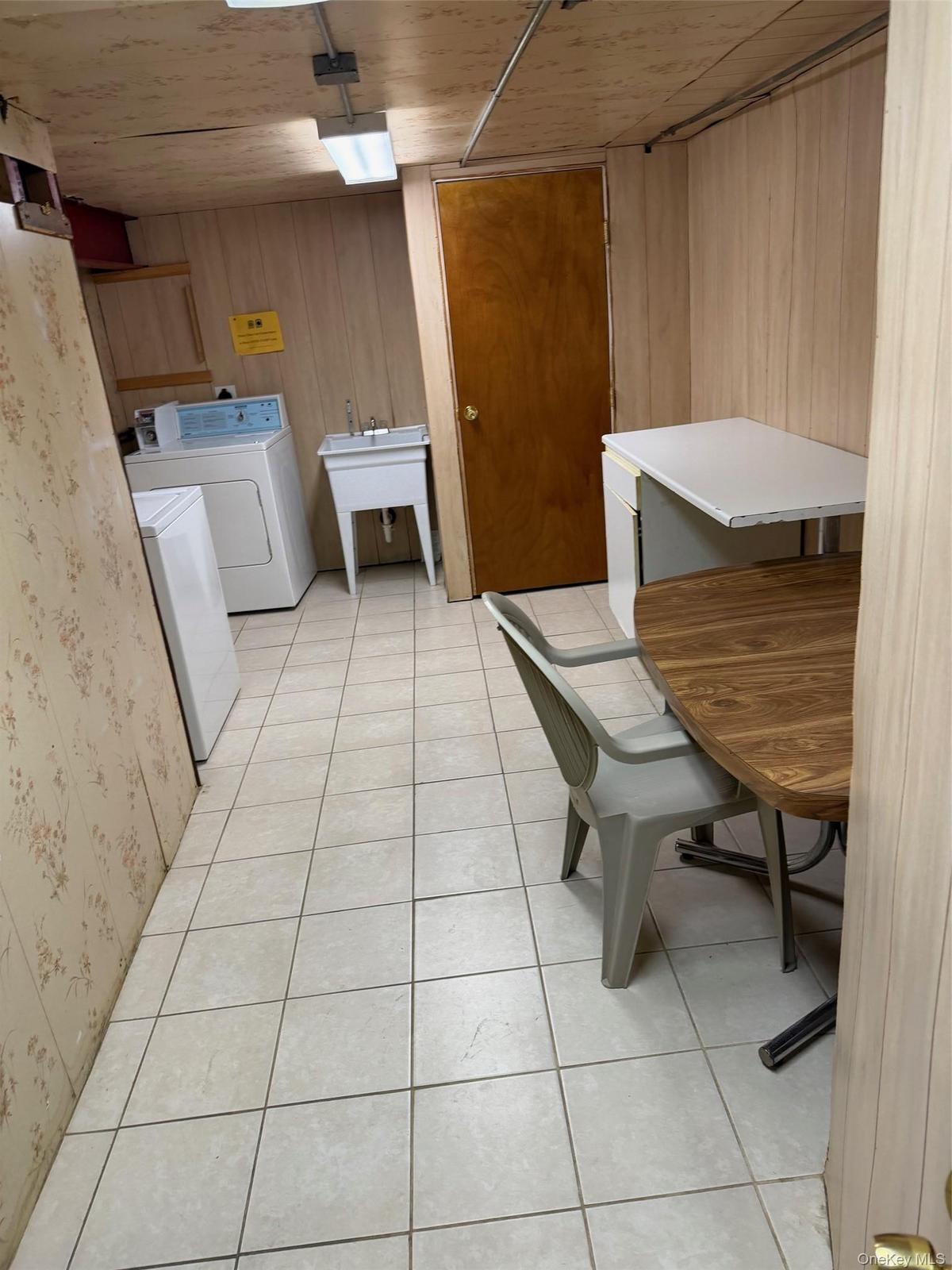 Laundry in the finished part of the basement
