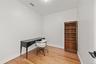 Office area featuring light wood-type flooring and baseboards