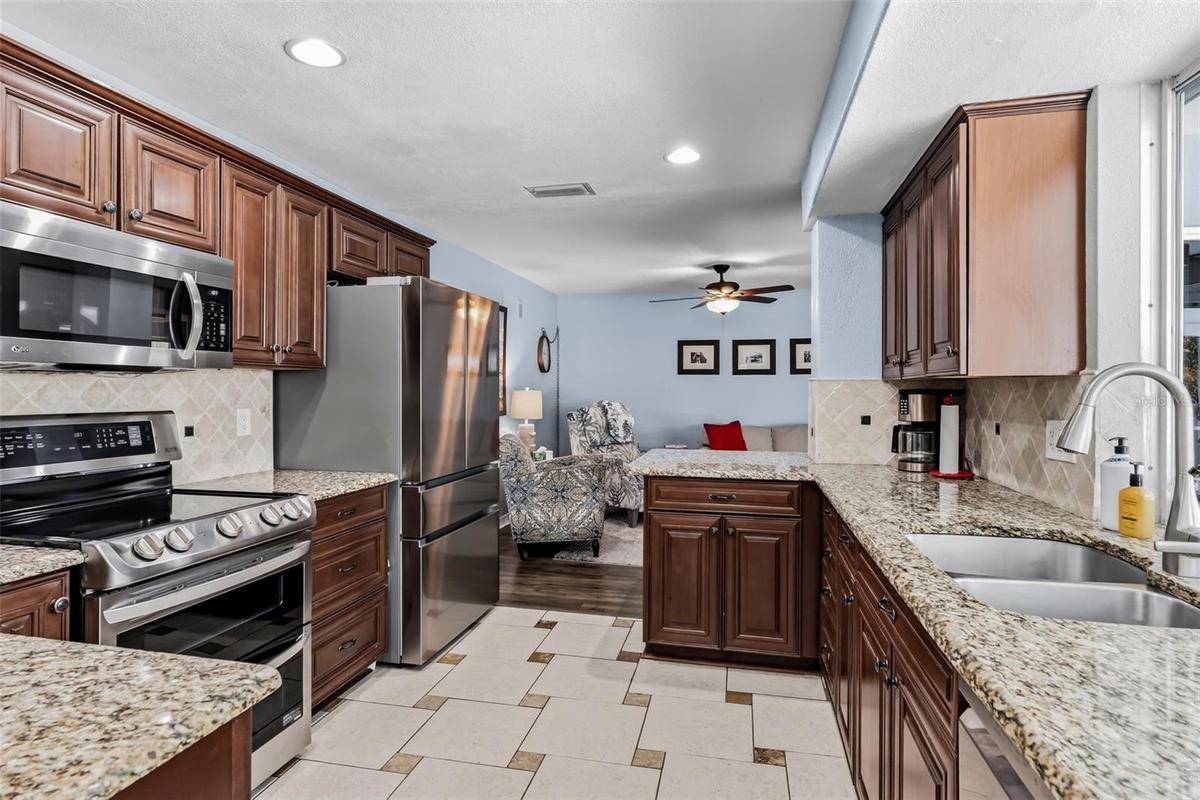 Kitchen offers plenty of counter space