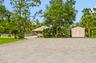 Parking at stables and storage shed.