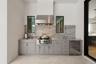 The fully equipped outdoor kitchen rivals the interior kitchen in both style and function, featuring an Evo gas grill, sink, dual Perlick refrigerator