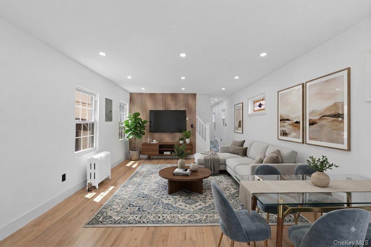 virtually staged living room / mix use area
