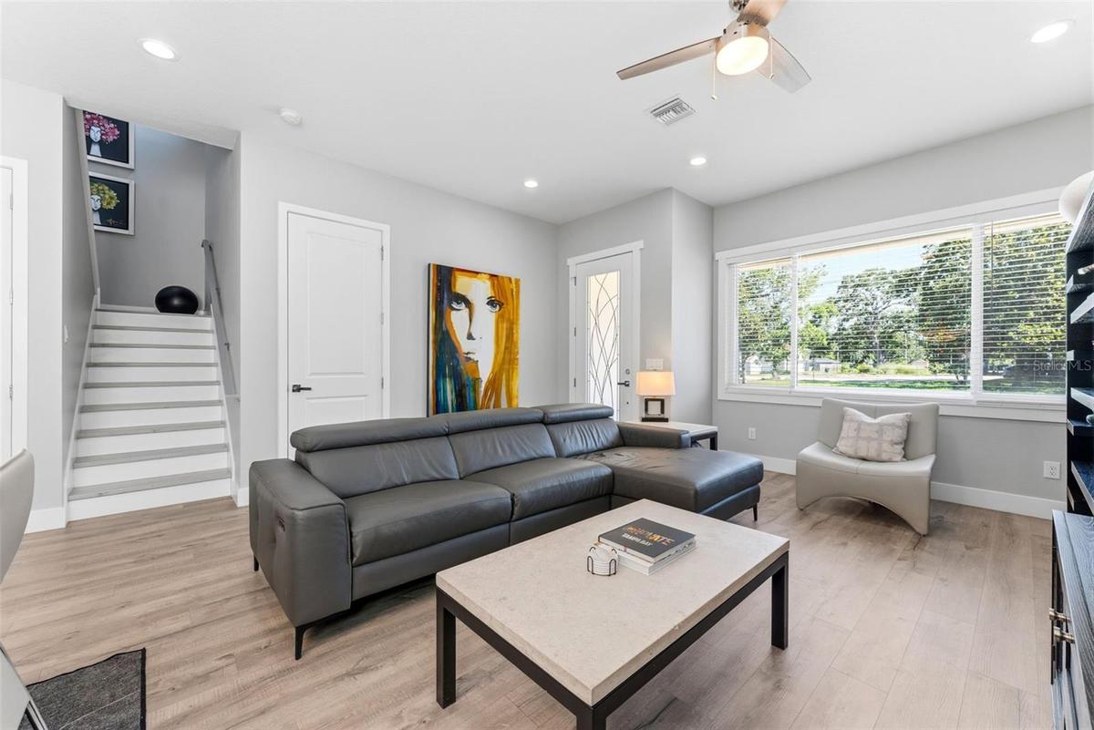 Living Room with high-ceilings and open concept living made for real life