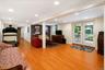 Finished basement with French Doors to Patio