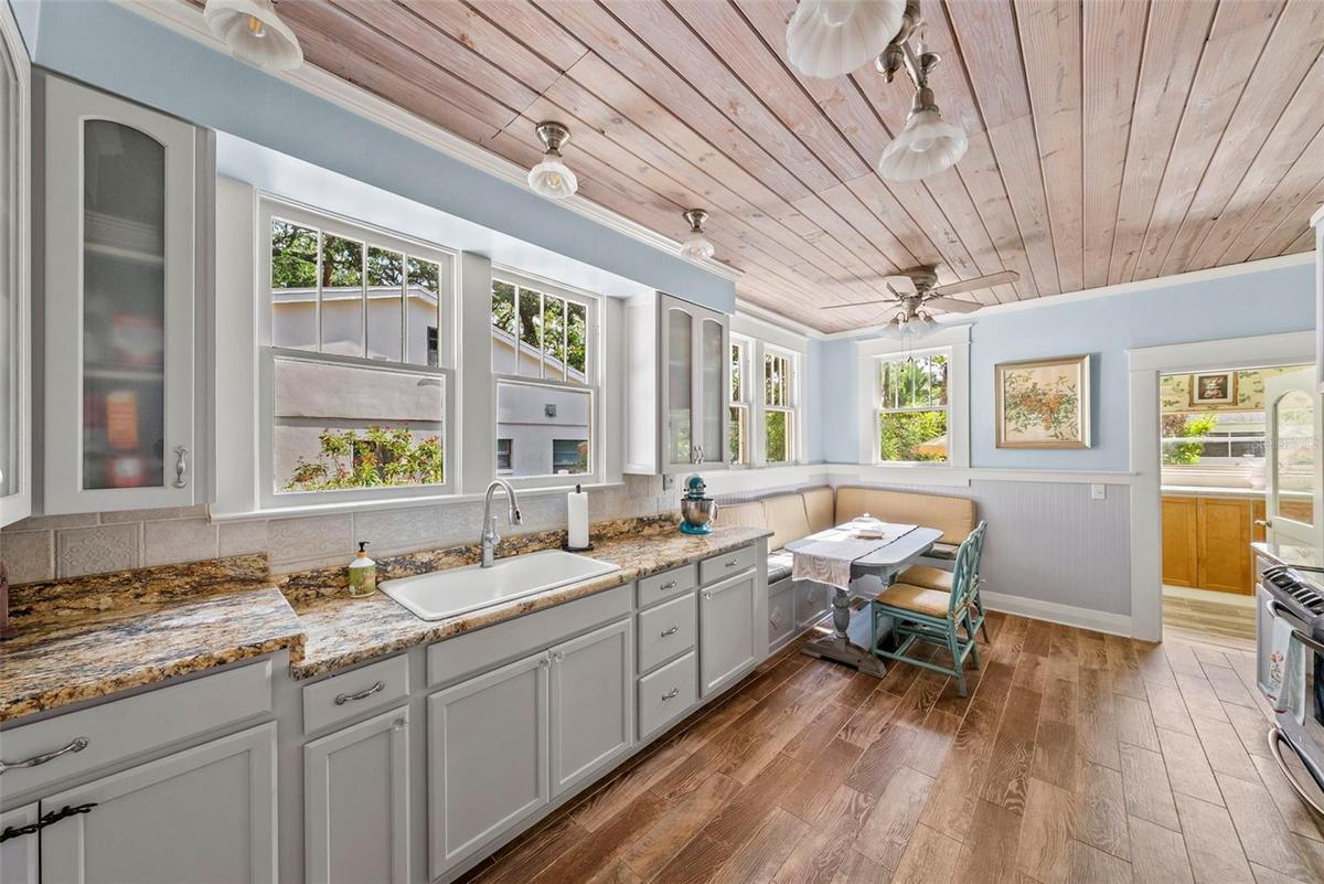 high ceilings, large windows