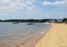 Property view of water featuring a beach view