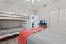 Queen bed and bunks