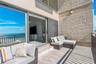 .. Aesthetically Pleasing Fluted Block Construction - Plank Tiling with Step Down From Interior to Prevent Water Intrusion. 15 x 8 Gulf Front Balcony.