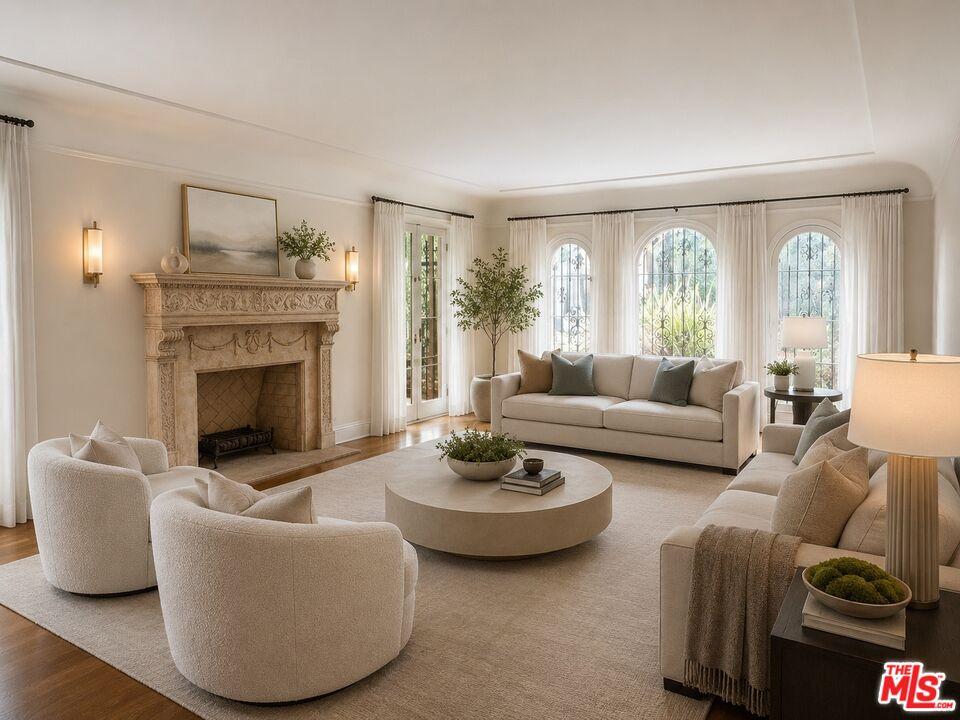 virtually staged living room