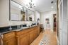 Primary bath with double sinks.